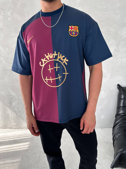 Iconic Fusion Two-Tone Athletic Tee – Oversized Streetwear with Team-Inspired Style Withinblack