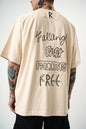 Men's Oversize 'FAST / FALLING FREE' Graphic T-Shirt - Streetwear Embroidered Tee Withinblack
