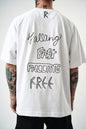 Men's Oversize 'FAST / FALLING FREE' Graphic T-Shirt - Streetwear Embroidered Tee Withinblack