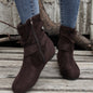 1.18inch Inner Height Increase Women's Short Boots with Flat Sole, Buckle Closure, Comfortable, Warm, and Lightweight, Women Shoes NovaCart