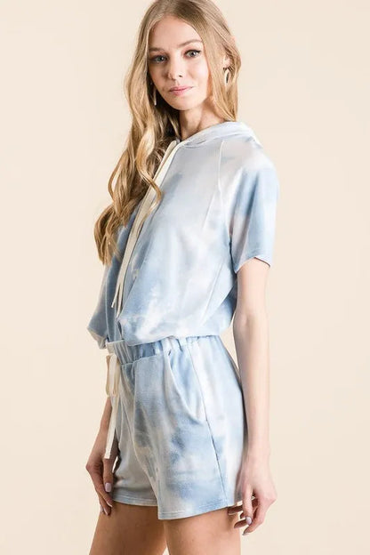 BiBi Tie Dye French Terry Hoodie Top and Bottom Set West2East Surf