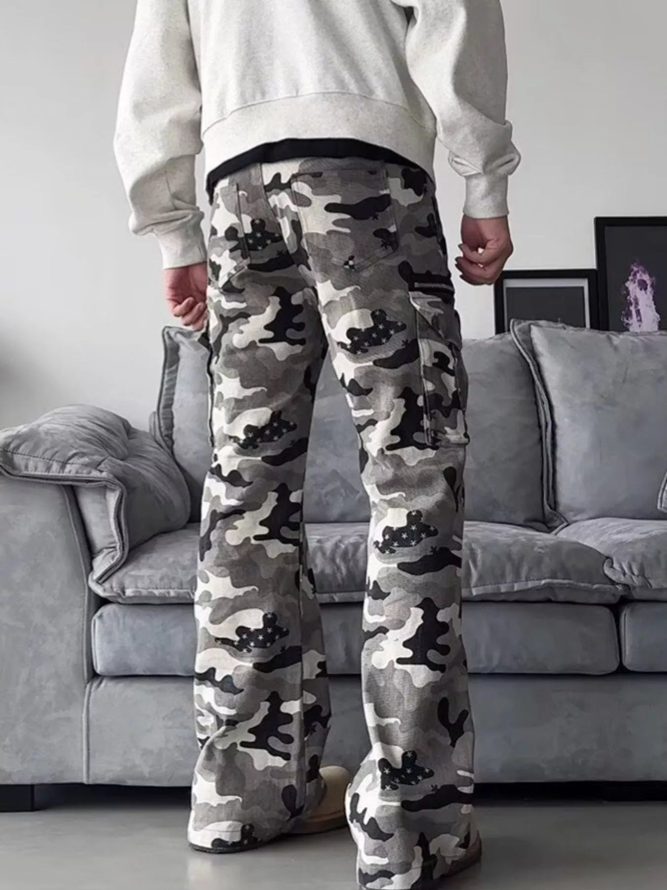 Men's Full Size Camouflage Wide Leg Pants Plus Size New Era Fashion LLc