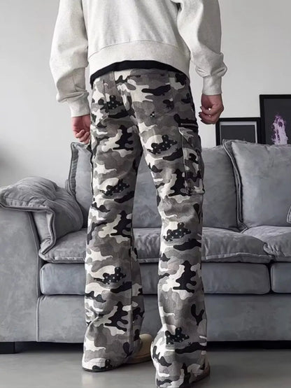 Men's Full Size Camouflage Wide Leg Pants Plus Size New Era Fashion LLc