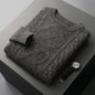 Men's Pullover Twist Round Neck Base Knitwear Loose-fitting Oversized Sweater Grayceful LLC