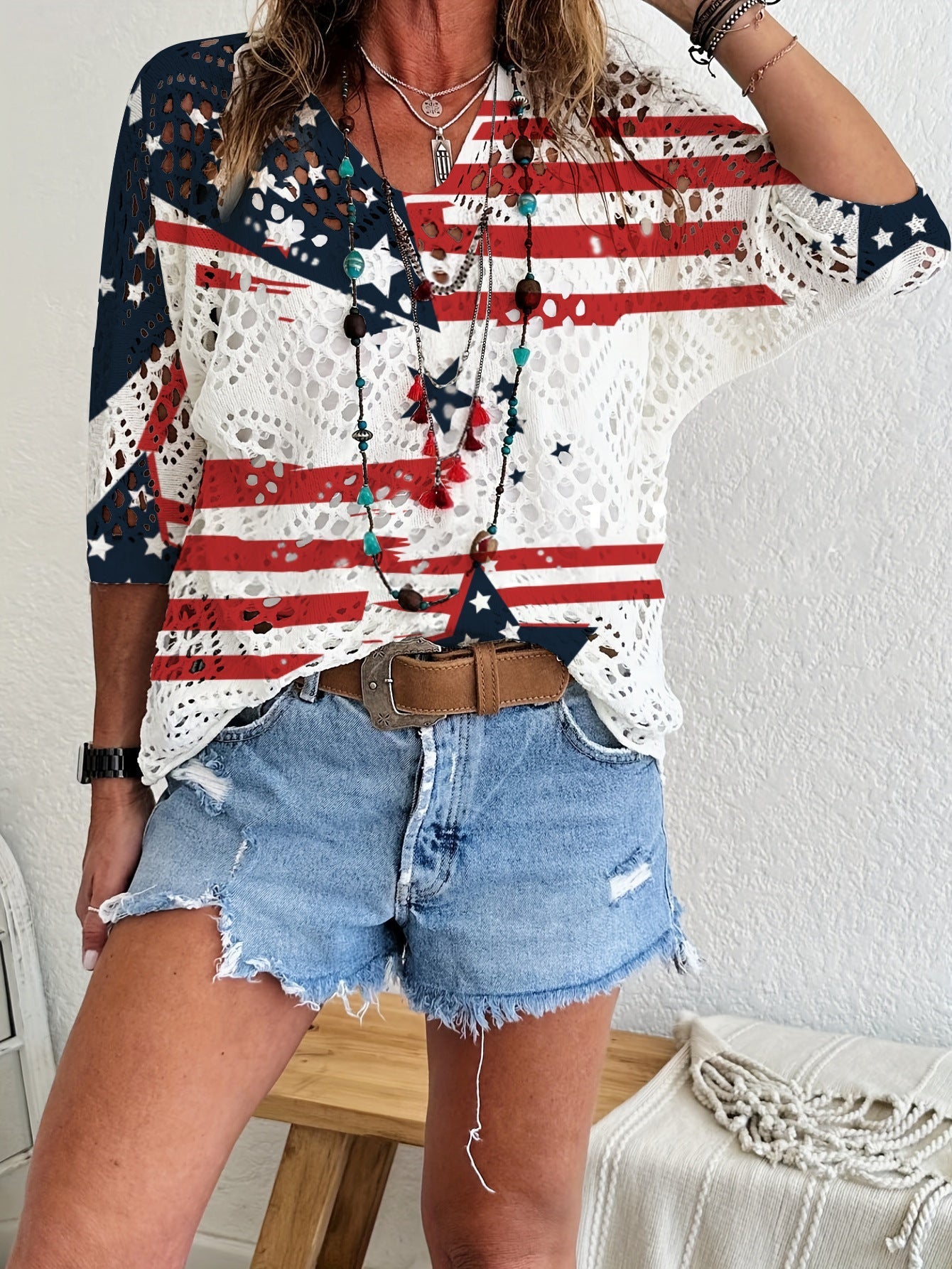 Women's Batwing-Sleeve Sweater – Hollowed-Out 3D Knitted Print Relaxed Fit FitiqueFit