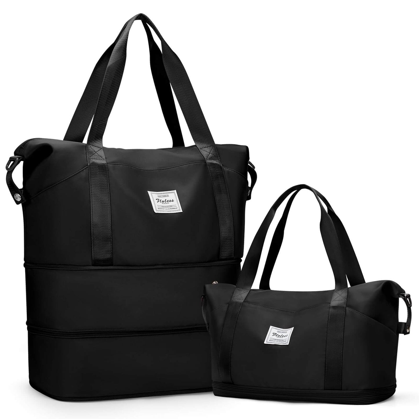 Waterproof Expandable Travel Duffle Bag for Men and Women - Black SnagBag