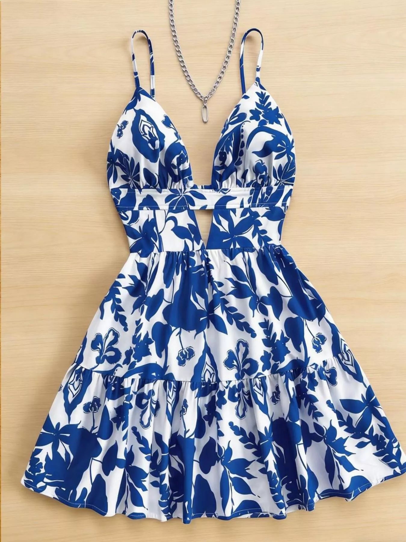 Floral Print V-Neck Tiered Mini Dress New Era Fashion LLc