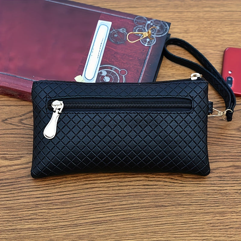 Women's Argyle Quilted Clutch Bag - Multi Zipper Wristlet Bag For Phone & Coin, Fashion Handbag - For Women - Suitable for Evening Parties & Casual Outings - Perfect Gift for Her NovaCart
