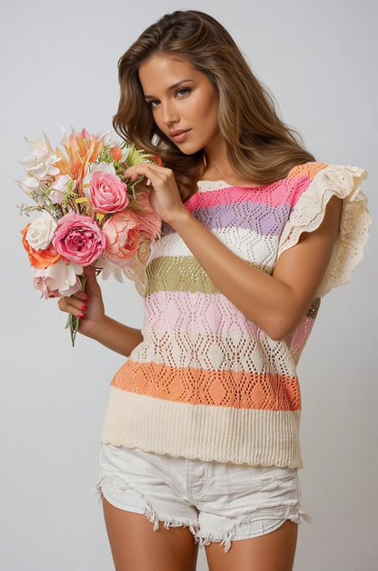 Sunshine Bliss Pointelle Knit Top Fitkitty Culture Athleisure Wear, Yoga Wear & Women's Clothing