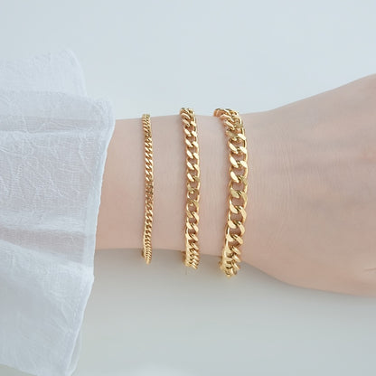 3/5/7/mm Fashion Simple Stainless Steel Cuban Chain Bracelet For Men And Women NovaCart