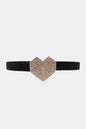 GlamStyle Rhinestone Heart Buckle Elastic Belt – Stunning Sparkle and Comfort See size chart under “more details” The Fashion Celestial