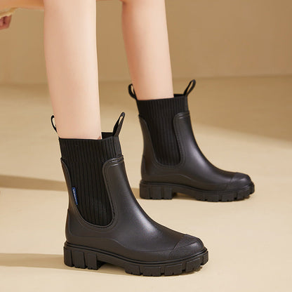 Women’s Waterproof Height-Increasing Rain Boots FitiqueFit