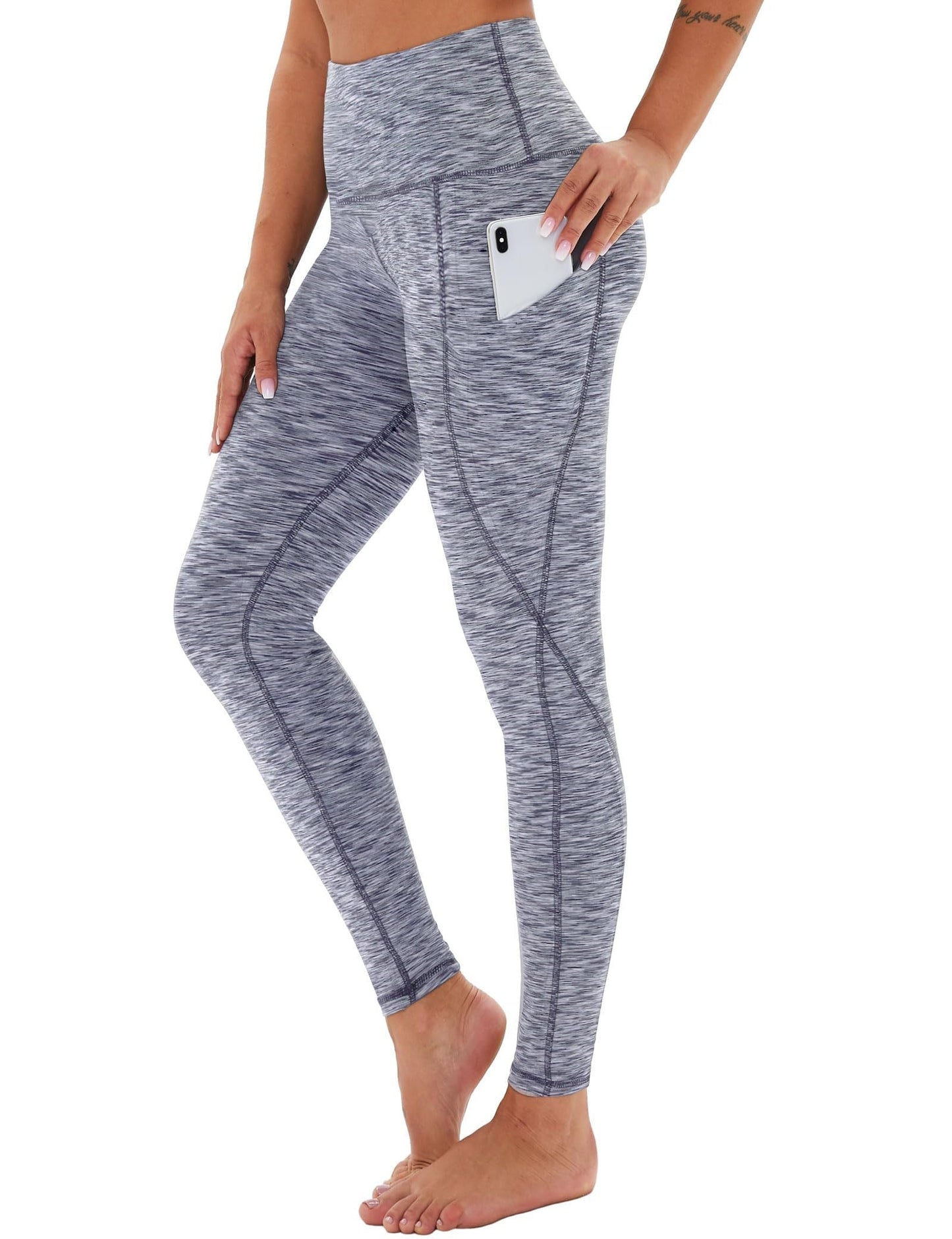 Cropped High-Waisted Yoga Pants with Diagonal Pockets FitiqueFit