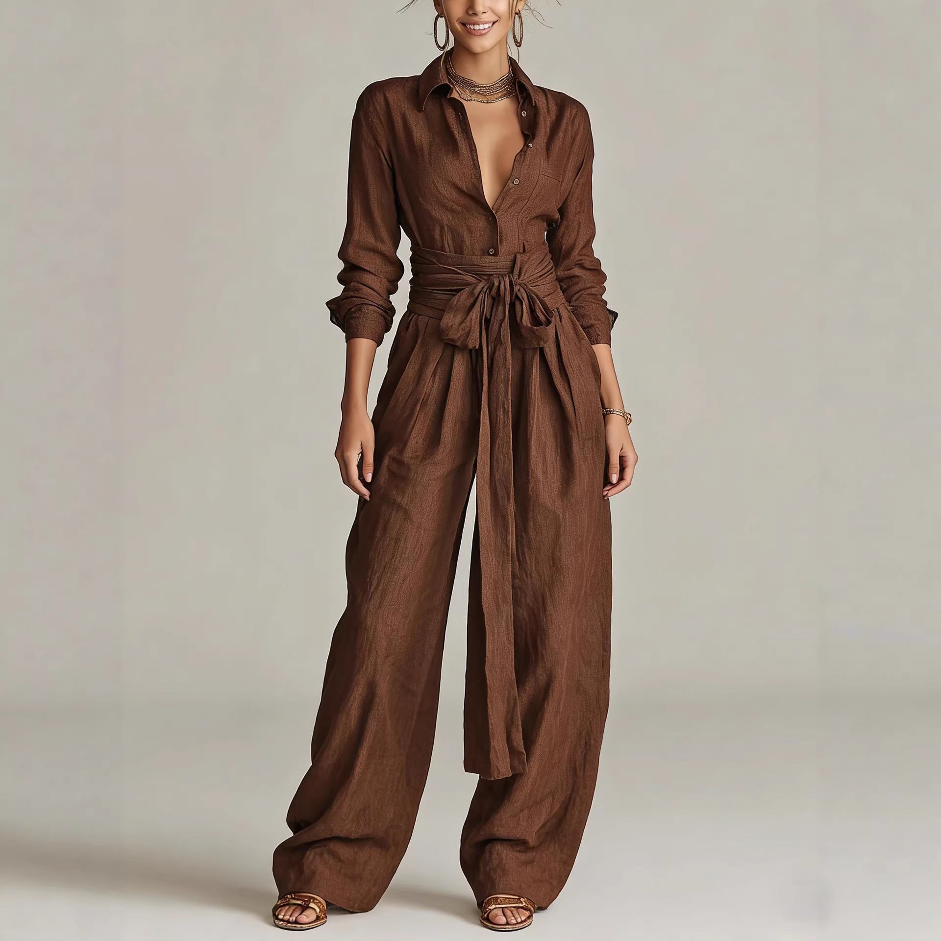 Solid Color Fashion Casual Pants Set for Women FitiqueFit