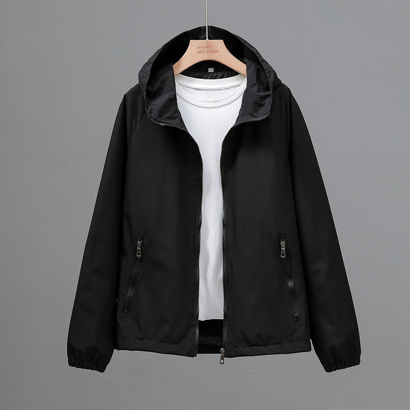 Women's Cropped Casual Loose Plus Size Hooded Thin Shell Jacket See size chart under “more details” The Fashion Celestial
