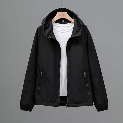 Women's Cropped Casual Loose Plus Size Hooded Thin Shell Jacket See size chart under “more details” The Fashion Celestial