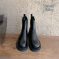 Women’s British-Style Mid-Calf Thick-Soled Leather Boots FitiqueFit