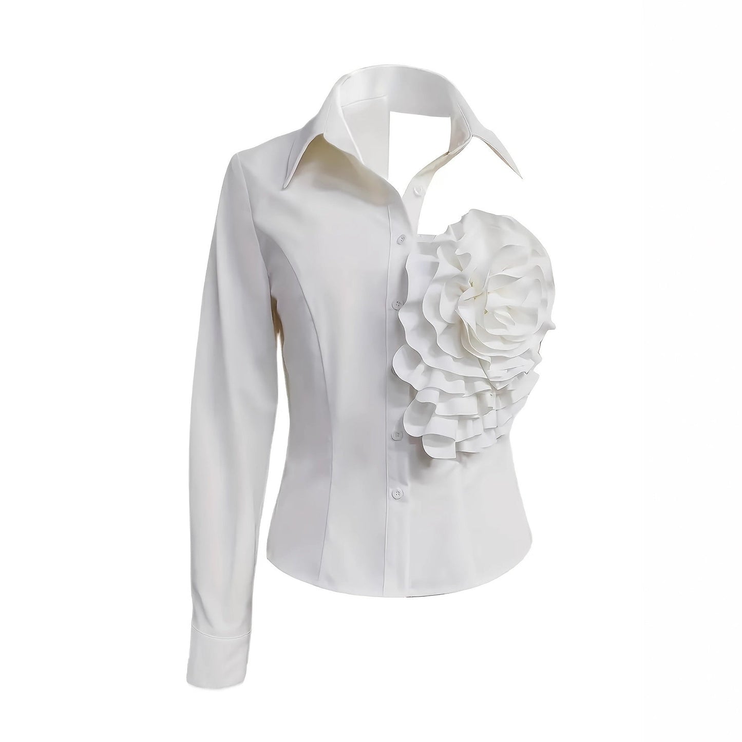 White Blouse With A One-shoulder TOP See size chart under “more details” The Fashion Celestial