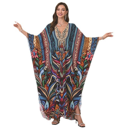 Fashion Personalized Cotton Printed Beach Dress Women Grayceful LLC