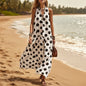 Women's Digital Print Short Sleeve Loose Maxi Dress – Knit Fabric FitiqueFit