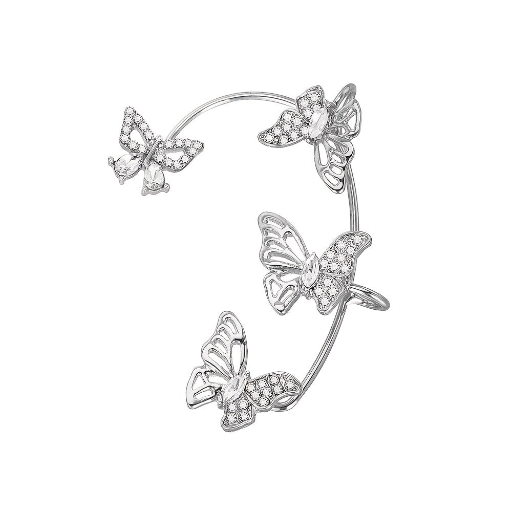 Elegant Butterfly Ear Clips | No-Piercing, All-Season, Plated K, Glass Mosaic, By Yugeweer NovaCart