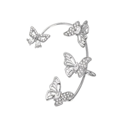 Elegant Butterfly Ear Clips | No-Piercing, All-Season, Plated K, Glass Mosaic, By Yugeweer NovaCart