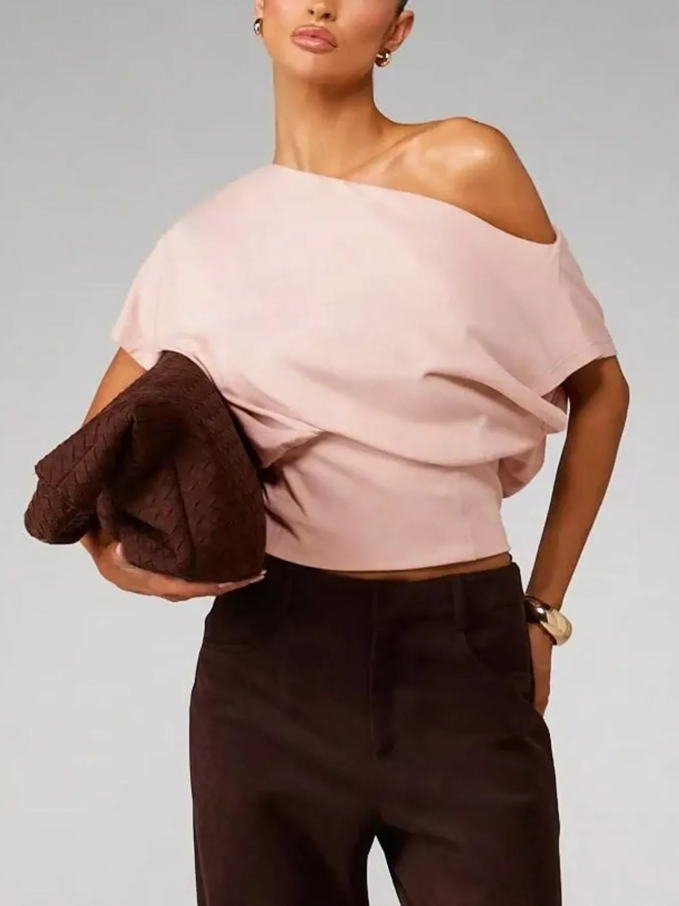 One Shoulder Crop T-Shirt New Era Fashion LLc