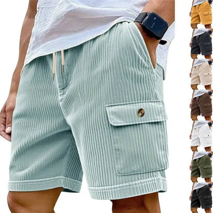 Mens Corduroy Multi-Pocket Shorts For Sports SnagBag