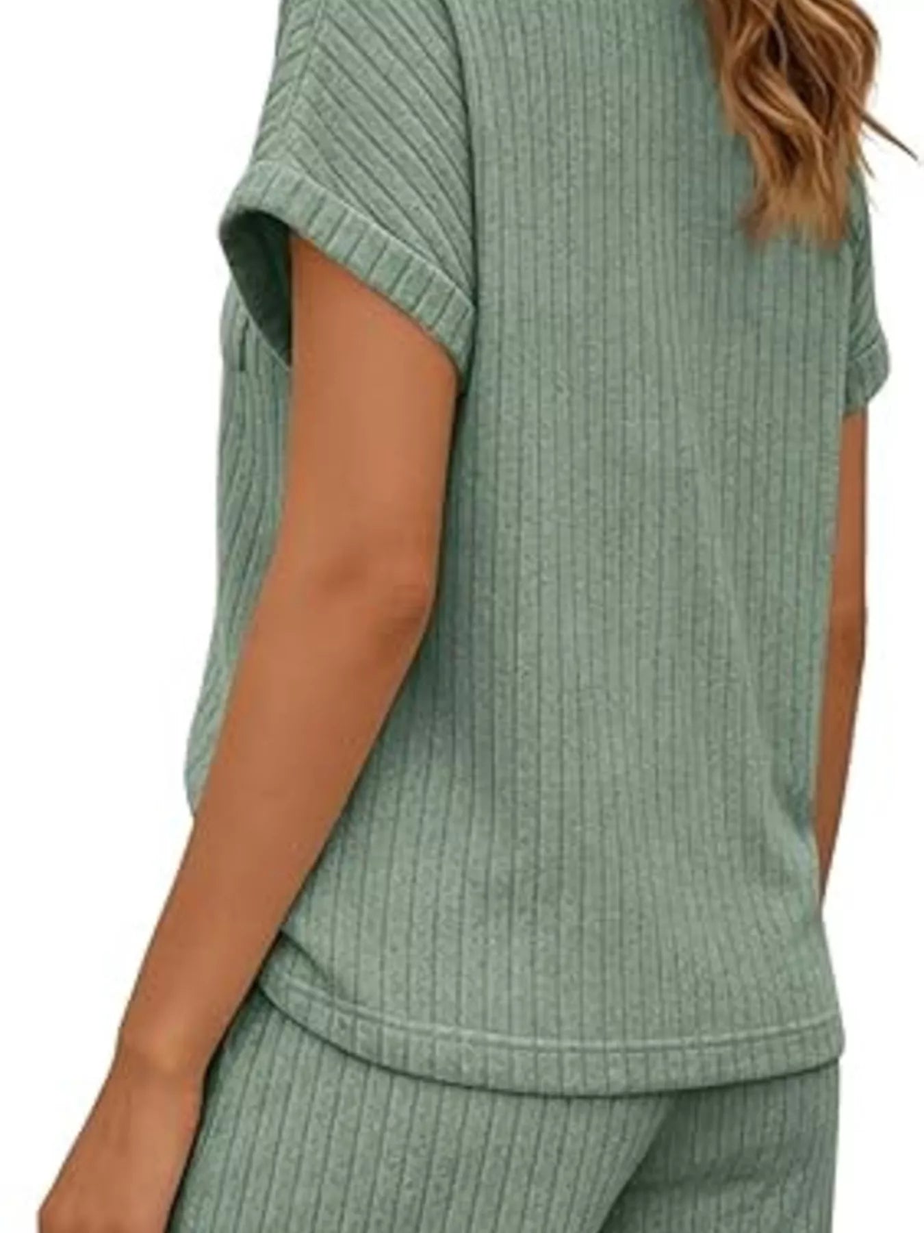 Casual Ribbed Knit Tee and Shorts Set New Era Fashion LLc