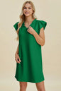 Double Take Full Size Ruffled V-Neck Cap Sleeve Dress West2East Surf