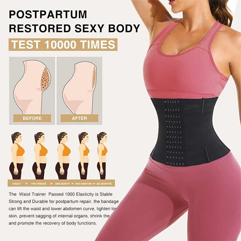 1pc Breathable Polyester Waist Cincher for Women - Medium Control Posture Improvement Shapewear with Adjustable Closure, Knit Fabric Weave, Hand Washable - 1pc NovaCart