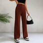 Women's High-Waisted Straight Flare Pants with Stitching Detail FitiqueFit