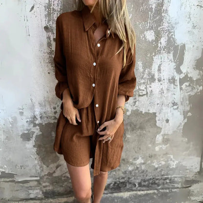 Embrace Effortless Style with the Nora™ Casual Blouse & Shorts Set