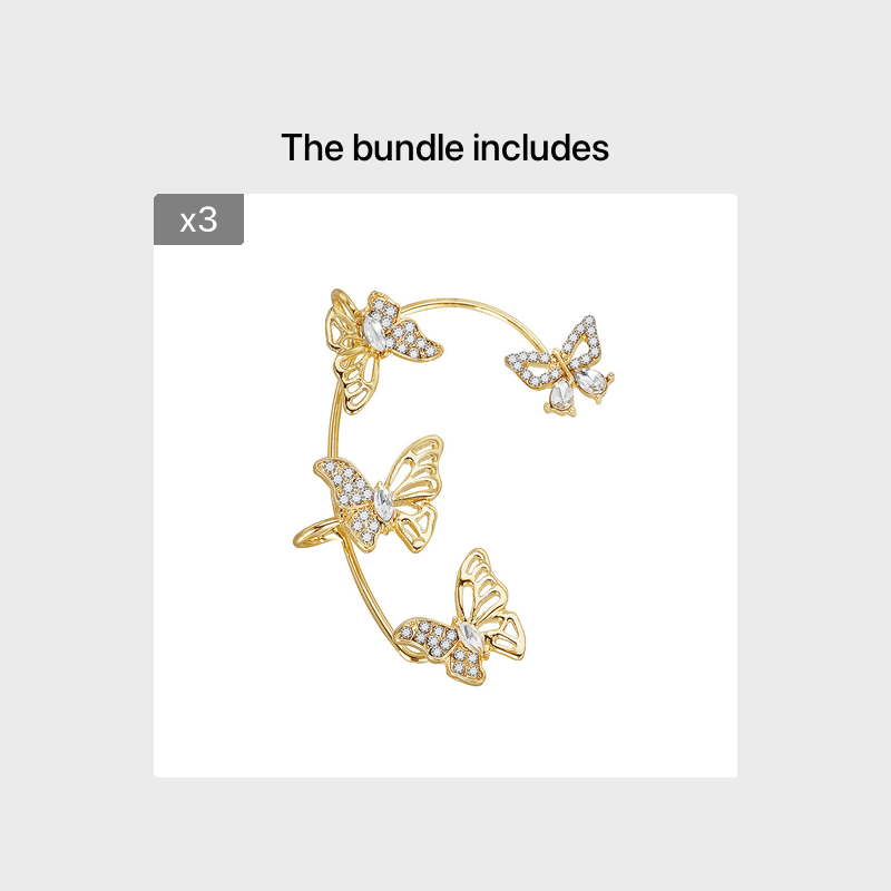Elegant Butterfly Ear Clips | No-Piercing, All-Season, Plated K, Glass Mosaic, By Yugeweer NovaCart