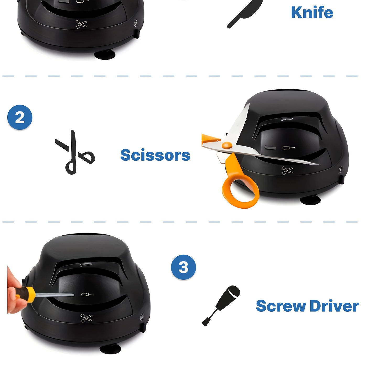 [Professional Knife Sharpener] WANVOAPLS Professional Electric Knife Sharpener 28D-4 Model - 4-Slot Sharpening System, Dual Voltage (36V-100V) with US Plug, ABS Material - Ideal for Kitchen Knives and Utensils | Modern Kitche NovaCart