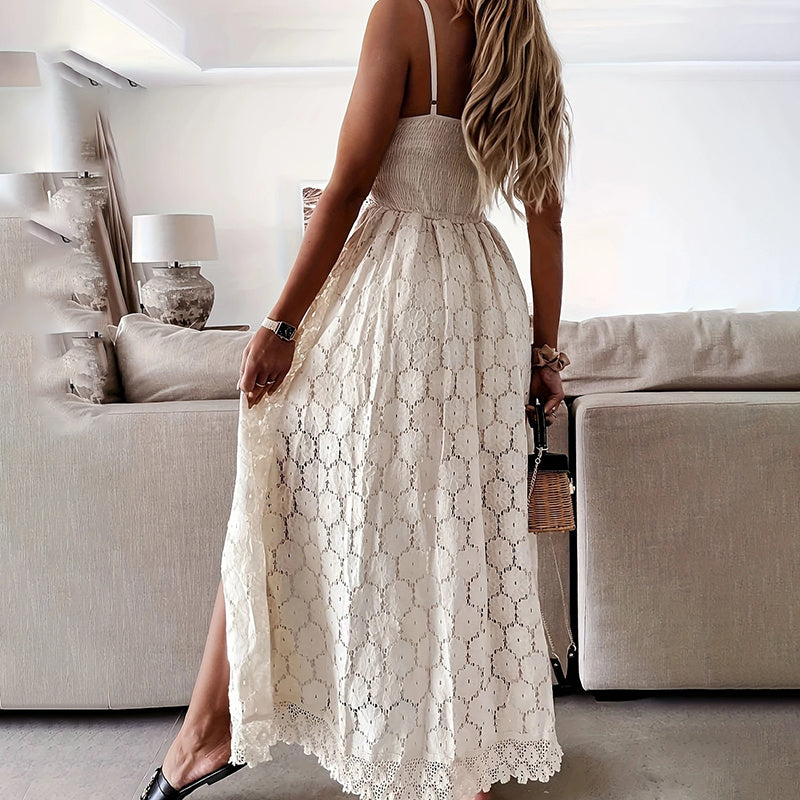 Women's Elegant Lace V-Neck Sleeveless Jumpsuit FitiqueFit