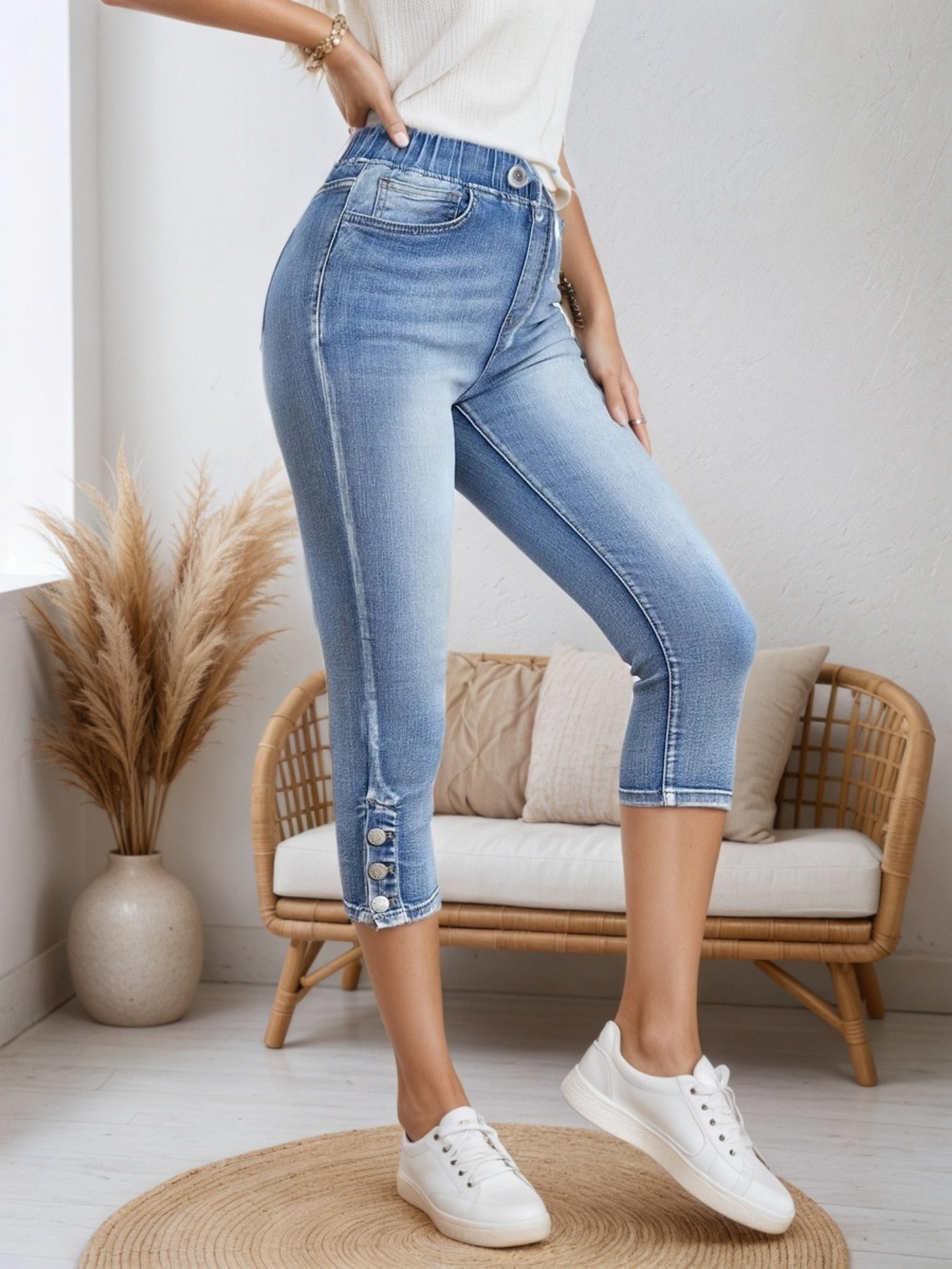 Women’s Drawstring Denim Shorts FitiqueFit