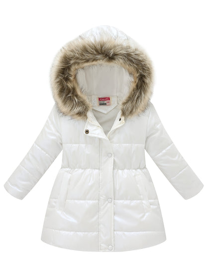 New Winter Collection for Older Kids: Unisex Mid-Length Glossy Thickened Hooded Jacket NovaCart