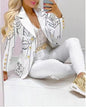 Women's Printed Coat & Trousers Two-Piece Set – 19 Prints, Casual Fashion Suit FitiqueFit