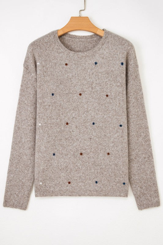 Polka Dot Drop Shoulder Sweater Shop Style & More | Fresh Looks, Everyday Deals & Free Shipping