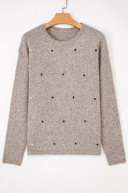 Polka Dot Drop Shoulder Sweater Shop Style & More | Fresh Looks, Everyday Deals & Free Shipping