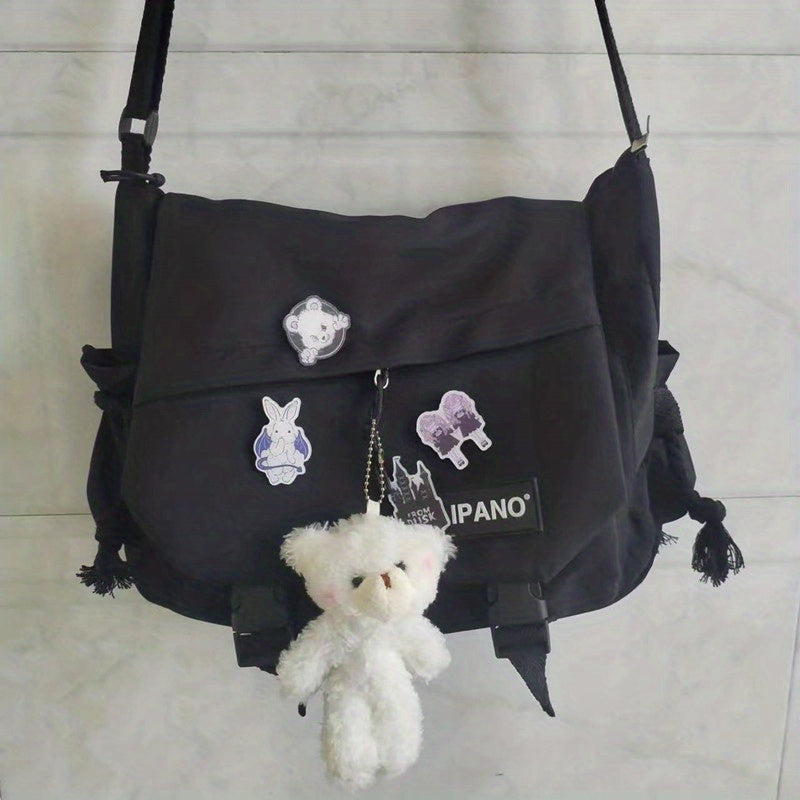 1pc Nylon Handbag Shoulder Bag Large Capacity Messenger Bag, Men's Messenger Bag Student School Bag NovaCart