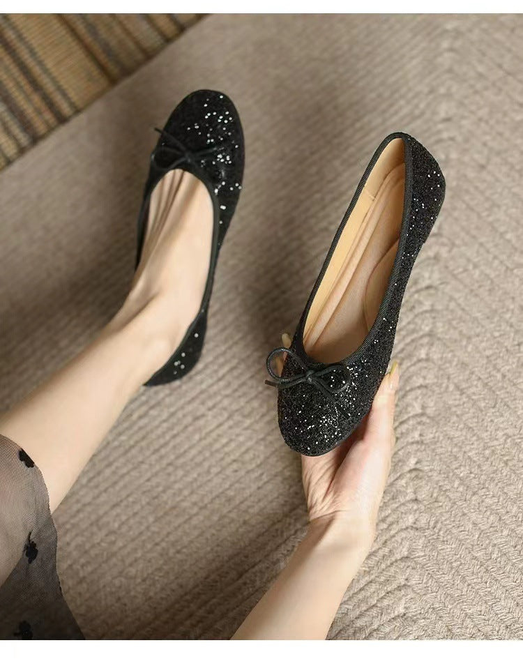 Women's Classic Egg-Roll Edge Slip-On Flats – Chanel-Inspired Round Toe Pumps FitiqueFit