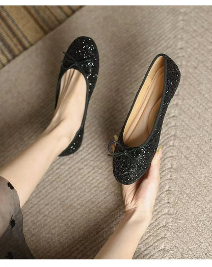 Women's Classic Egg-Roll Edge Slip-On Flats – Chanel-Inspired Round Toe Pumps FitiqueFit