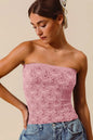 SO ME Jacquard Floral Two Tone Seamless Tube Top West2East Surf