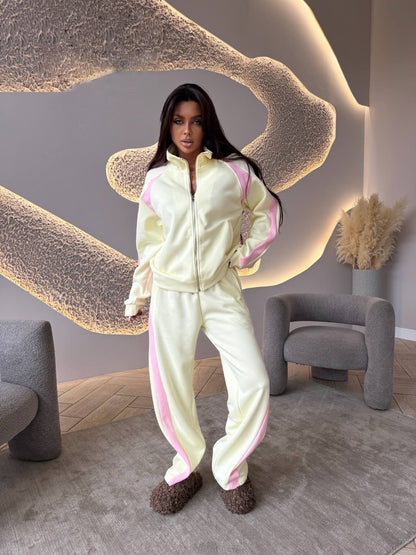 Women’s Long-Sleeve Zip-Up Jacket and Sweatpants Two-Piece Set FitiqueFit