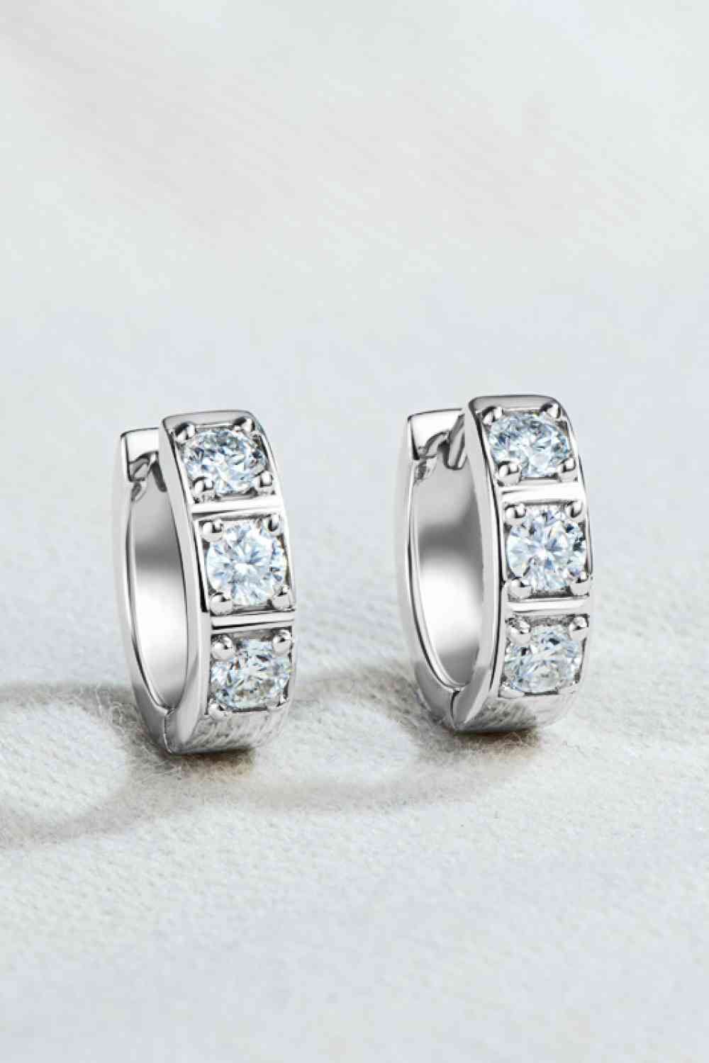 Elegant Jewel Inlaid Moissanite Huggie Earrings – Minimalist Design in Sterling Silver See size chart under “more details” The Fashion Celestial