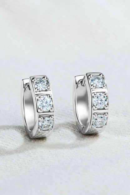 Elegant Jewel Inlaid Moissanite Huggie Earrings – Minimalist Design in Sterling Silver See size chart under “more details” The Fashion Celestial