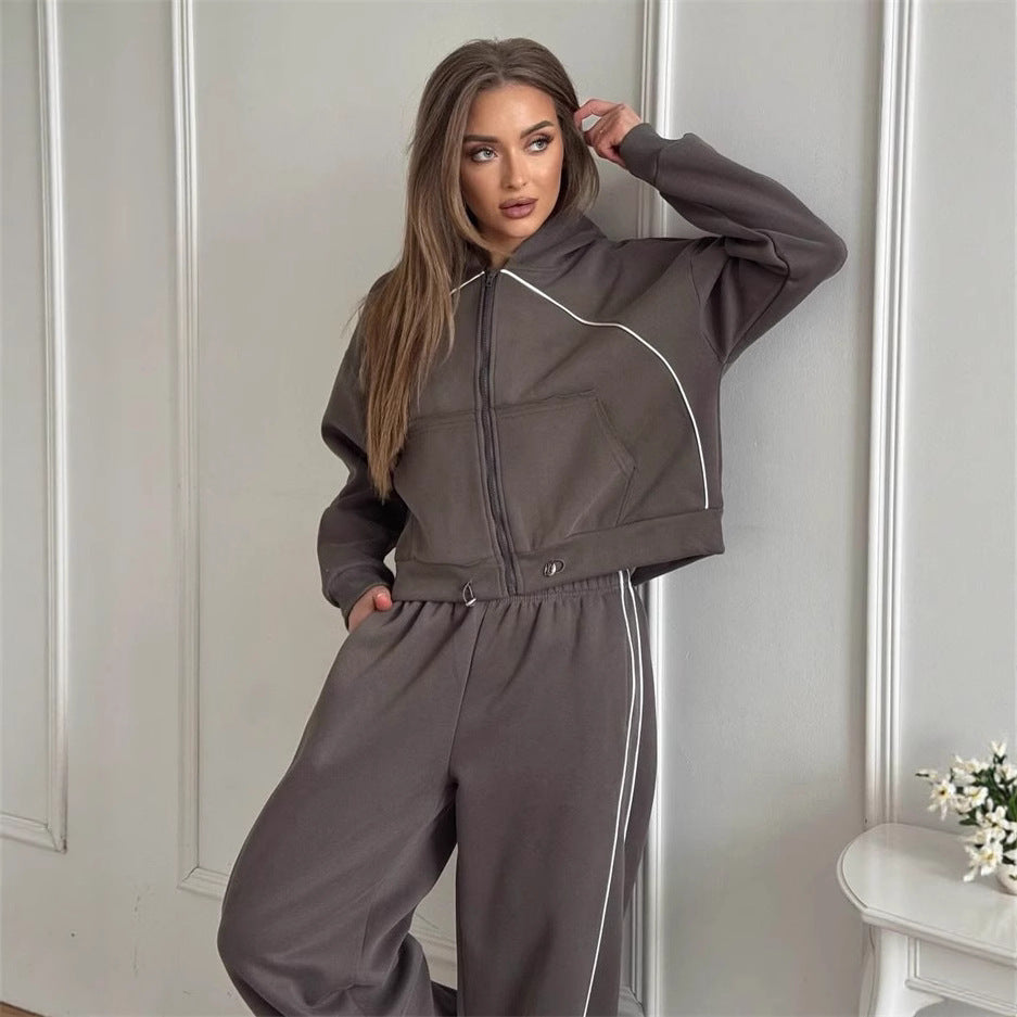 Women’s Sportswear Set Solid Color Cardigan Set FitiqueFit