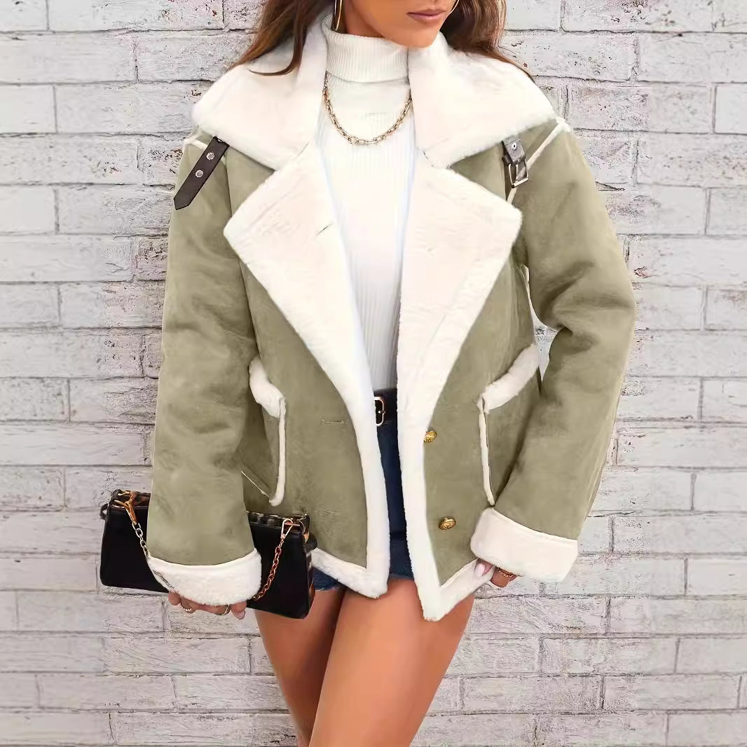 Fashion Polo Collar Plush Jacket Winter Warm Casual Jacket See size chart under “more details” The Fashion Celestial